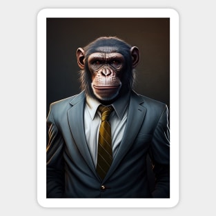 Adorable Wild Monkey In A Suit Animals Sticker